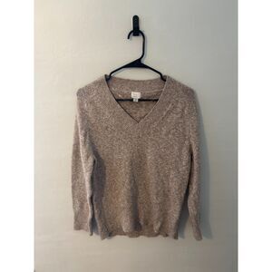 A New Day Women’s V-Neck Sweater XS Tan Long Sleeve Soft Knit Pullover Top